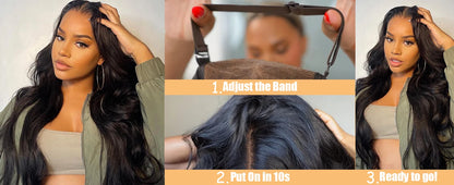 Body Wave Glueless Human Hair Wig Lace Front Wig Ready to Wear 4x4 Glueless Body Wave Lace Closure Wig Human Hair Wig for Women Badiee Stylez