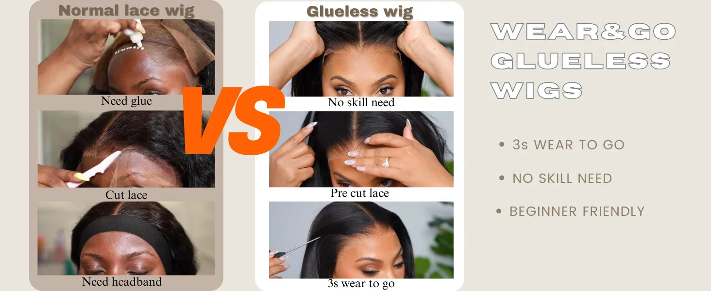 Wear and Go Glueless Wigs Human Hair Deep Wave Lace Front Wigs 4x4 HD Lace Closure Wigs Human Hair No Glue Ready to Wear Wig Badiee Stylez