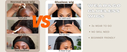 Wear and Go Glueless Wigs Human Hair Deep Wave Lace Front Wigs 4x4 HD Lace Closure Wigs Human Hair No Glue Ready to Wear Wig Badiee Stylez