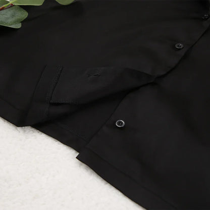 NHKDSASA Oversized Satin Silk Sleepwear Low Cut Sexy Pajamas For Women Single-Breasted Long Sleeves Wide Leg Pants Trouser Suits