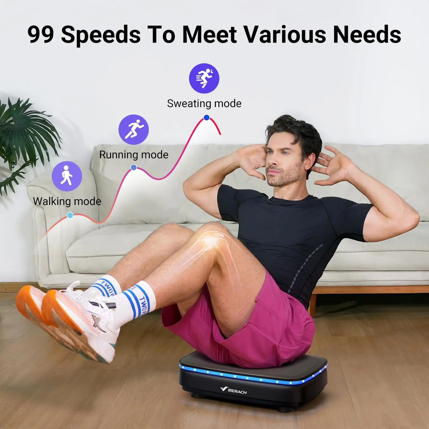 MERACH Vibration Plate Exercise Machine with Light Whole Body Workout Power Vibrate Platform Vibration Plate Lymphatic Drainage