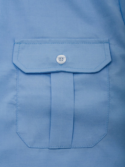 Men's Summer Lapel Solid Short Sleeve Shirt with Two Pockets Casual Button Comfort Cardigan