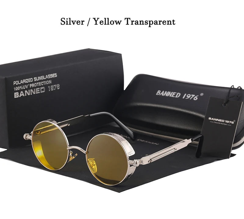 2022 HD Polarized Round Metal Sunglasses UV400 Men's Sun glasses Feminin Women's Vintage Gafas De Sol Metal Goggles With box