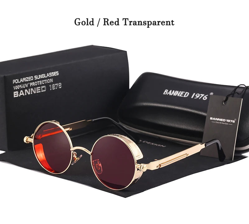 2022 HD Polarized Round Metal Sunglasses UV400 Men's Sun glasses Feminin Women's Vintage Gafas De Sol Metal Goggles With box