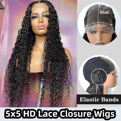 Deep Curly Wear and Go Glueless Wigs Lace Front Wigs Human Hair for Women Transparent 4x4 Glueless Lace Closure Wigs Curly Hair Badiee Stylez