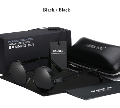 2022 HD Polarized Round Metal Sunglasses UV400 Men's Sun glasses Feminin Women's Vintage Gafas De Sol Metal Goggles With box