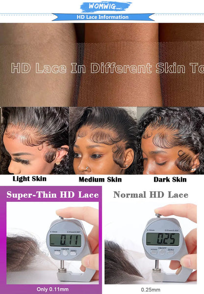 Deep Wave 13x6 13x4 HD Lace Frontal Wig Invisible Strap 360 Full Lace Glueless Wig Highlight 30 Inch Lace Front Human Hair Wigs