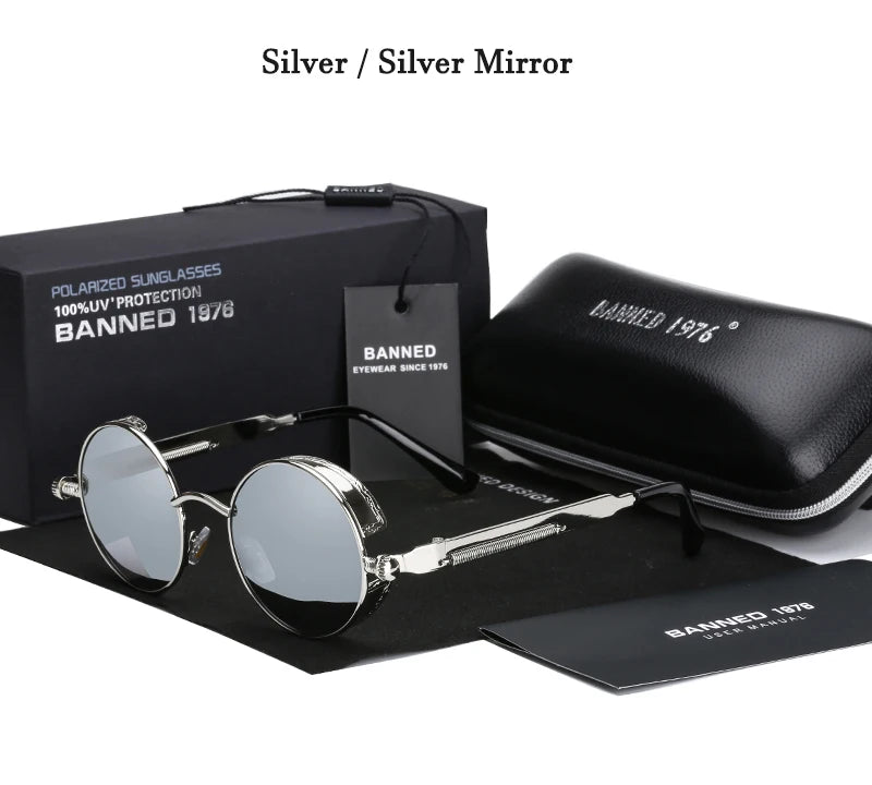 2022 HD Polarized Round Metal Sunglasses UV400 Men's Sun glasses Feminin Women's Vintage Gafas De Sol Metal Goggles With box