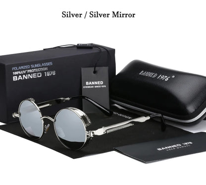 2022 HD Polarized Round Metal Sunglasses UV400 Men's Sun glasses Feminin Women's Vintage Gafas De Sol Metal Goggles With box