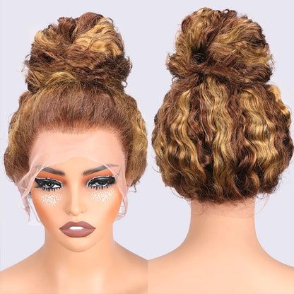 Deep Wave 13x6 13x4 HD Lace Frontal Wig Invisible Strap 360 Full Lace Glueless Wig Highlight 30 Inch Lace Front Human Hair Wigs