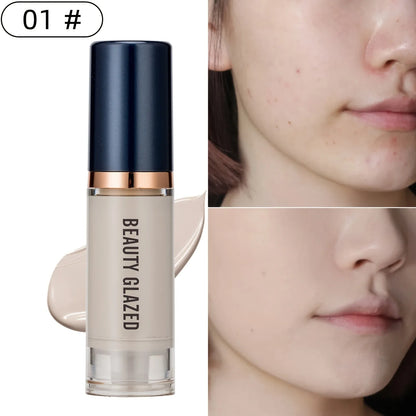 Beauty Glazed 6 Color Liquid Foundation Concealer - Full Coverage, Long-Lasting, Waterproof, Natural Effect, 01