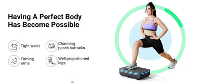 MERACH Vibration Plate Exercise Machine with Light Whole Body Workout Power Vibrate Platform Vibration Plate Lymphatic Drainage