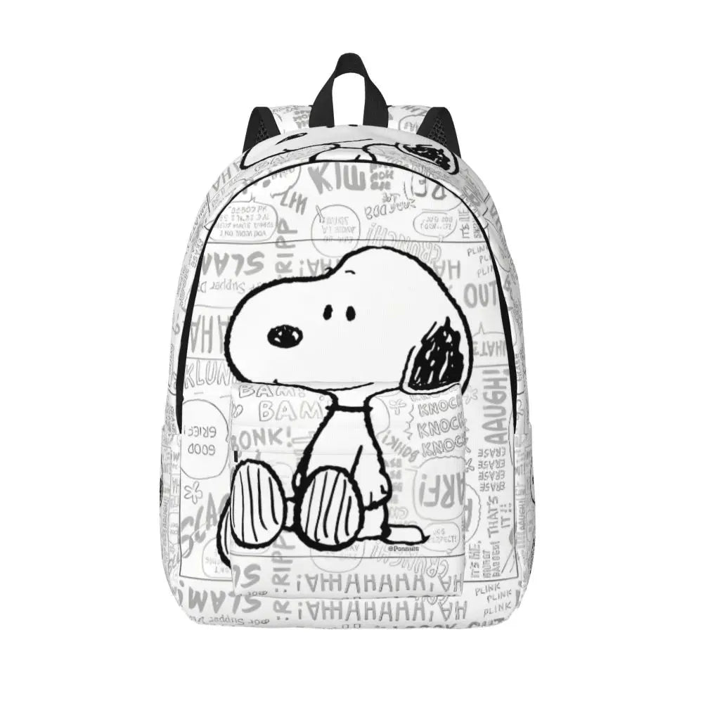 Snoopy Smile Cute Cartoon Backpack for Men Women Cool Student Work Daypack College Canvas Bags with Pocket 1