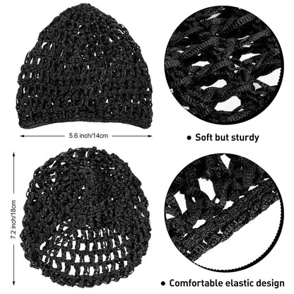 Hollow casual outdoor knitted hat design all-match hair accessories hair scarf hair net head cover head hat pinkblack sleep wash Badiee Stylez