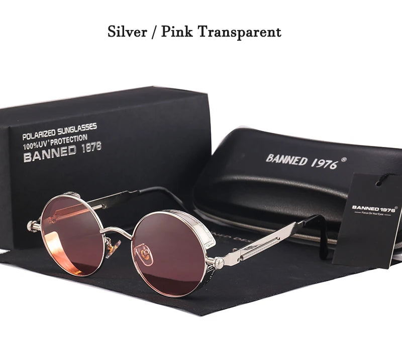 2022 HD Polarized Round Metal Sunglasses UV400 Men's Sun glasses Feminin Women's Vintage Gafas De Sol Metal Goggles With box