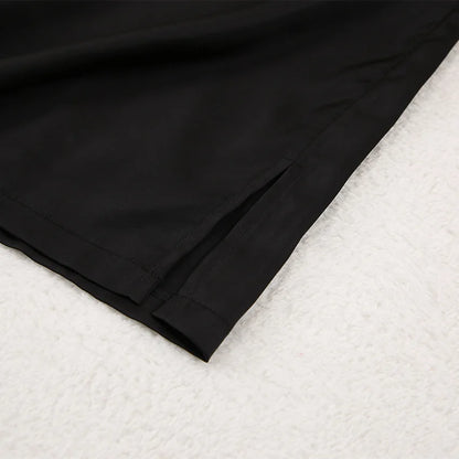 NHKDSASA Oversized Satin Silk Sleepwear Low Cut Sexy Pajamas For Women Single-Breasted Long Sleeves Wide Leg Pants Trouser Suits