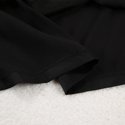 NHKDSASA Oversized Satin Silk Sleepwear Low Cut Sexy Pajamas For Women Single-Breasted Long Sleeves Wide Leg Pants Trouser Suits