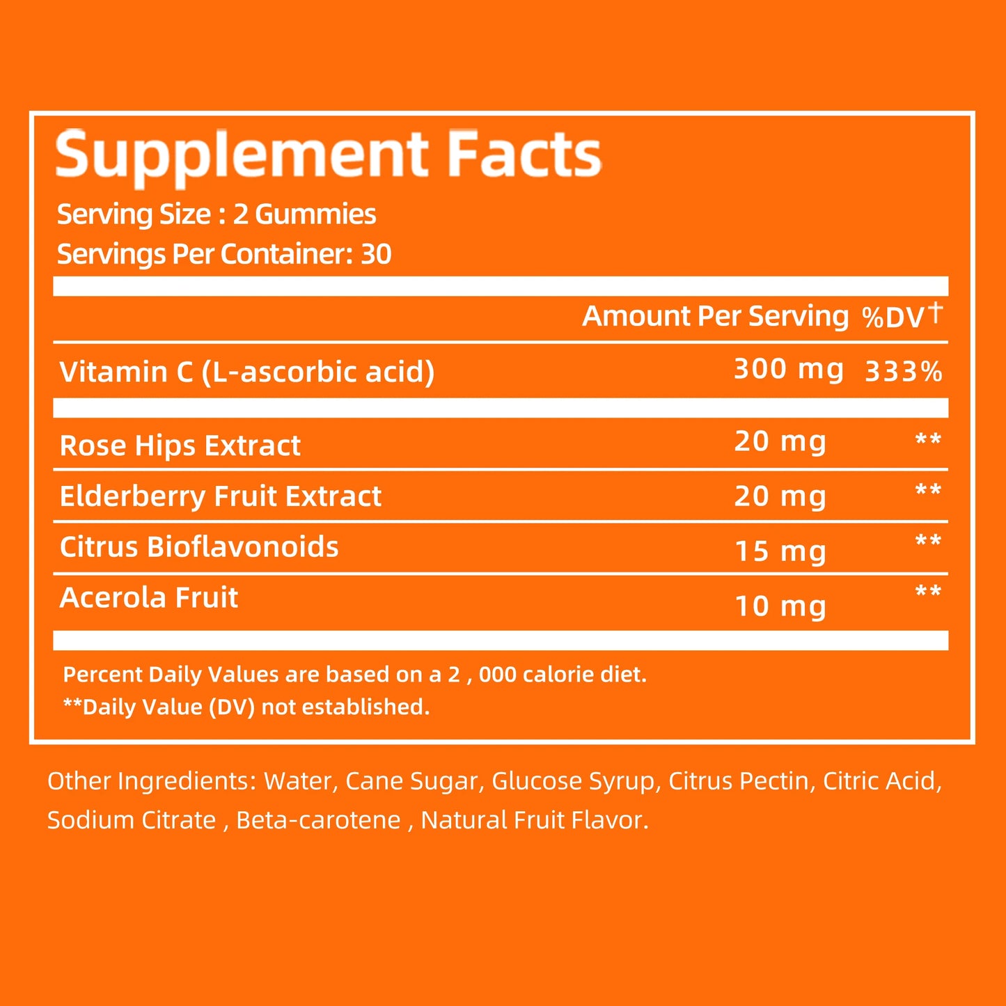 Vitamin C Gummies - Powerful Antioxidants for Skin Nutrition Health Immune Health Brighten Skin - 60 Gummies
