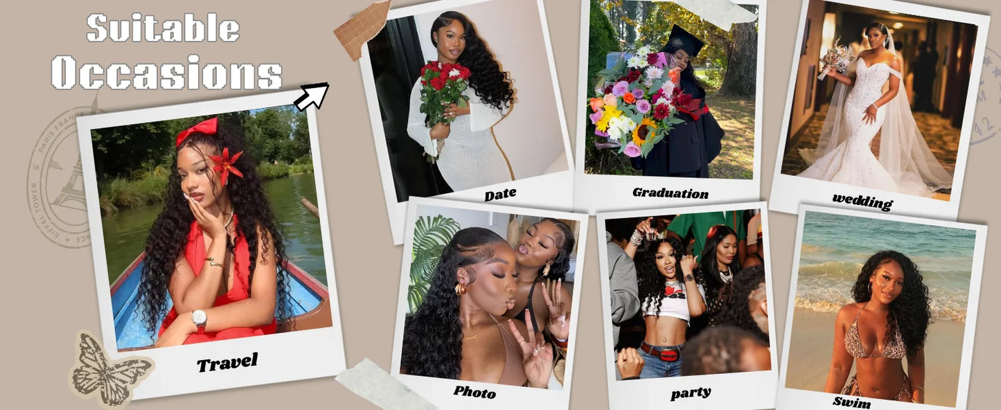 Wear and Go Glueless Wigs Human Hair Deep Wave Lace Front Wigs 4x4 HD Lace Closure Wigs Human Hair No Glue Ready to Wear Wig Badiee Stylez