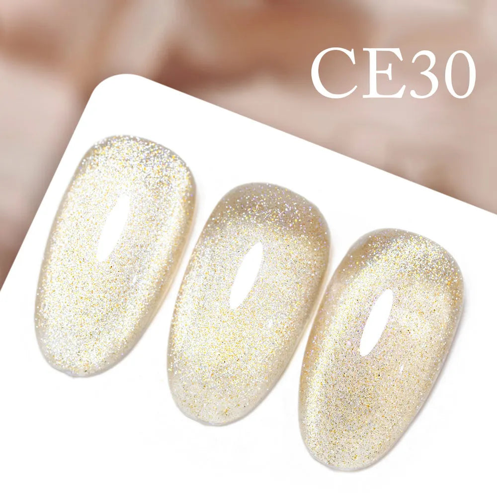 CANNI New 18ml Long Wear No-wipe Bright Topcoat Peeloff Base coat 5g Crystal Magnetic Cat Eye Gel Sparkling Glitter Varnishe CE30