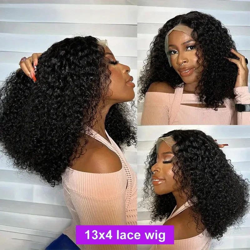 Jerry Curly Wigs 13x4 HD Lace Frontal Wig Glueless Remy Human Hair 4x4 Lace Closure Wig Human Hair Wigs Virgin Hair for Women Badiee Stylez