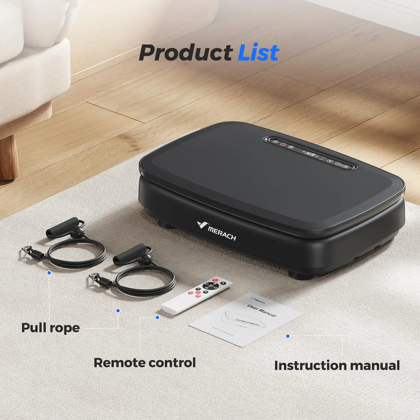 MERACH Vibration Plate Exercise Machine with Light Whole Body Workout Power Vibrate Platform Vibration Plate Lymphatic Drainage 2439B2 NO LIGHT United States