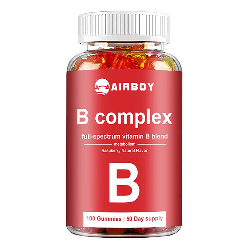 Vitamin B Complex Gummies - Relieve Fatigue, Improve Digestion, Reduce Stress, and Enhance Immunity - 100 Gummies 100 Gummies United States