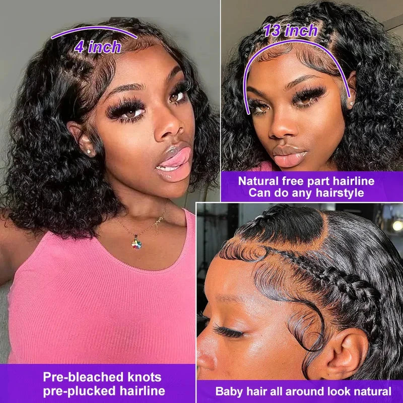Jerry Curly Wigs 13x4 HD Lace Frontal Wig Glueless Remy Human Hair 4x4 Lace Closure Wig Human Hair Wigs Virgin Hair for Women Badiee Stylez