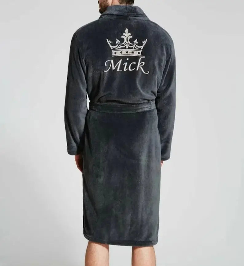 Personalised His and Hers Dressing Gown Customised Name Couples Bathrobes Terry Unisex Robe Monogrammed Mrs Mr Matching Robes