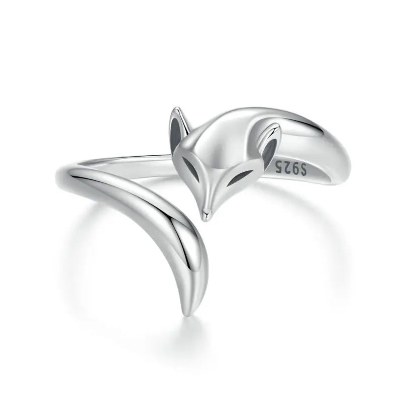 WOSTU 925 Sterling Silver Cat Pet Adjustable Rings For Women Animal Dog Open Ring Family Daughter Birthday Jewelry Girl Gift SCR1066-E