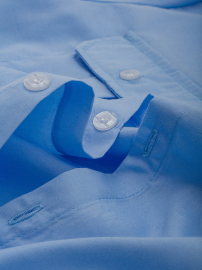 Men's Summer Lapel Solid Short Sleeve Shirt with Two Pockets Casual Button Comfort Cardigan