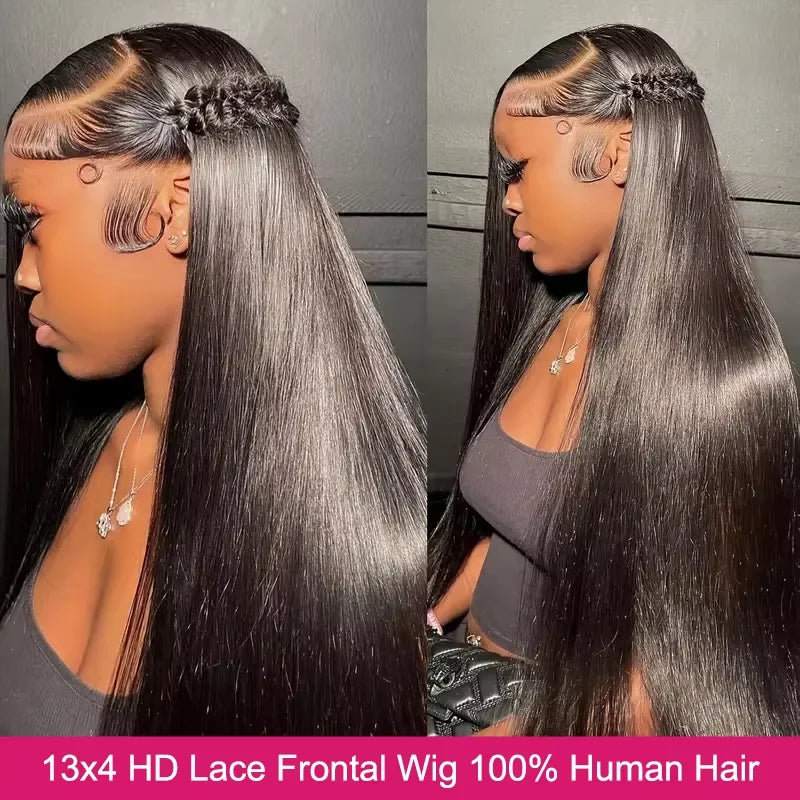 Bone Straight 13x4 Lace Frontal Wig For Women 5x5 Glueless Invisi-Drawstring Black Human Hair Wig 13X6 Lace Front Wig Human Hair Badiee Stylez
