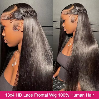 Bone Straight 13x4 Lace Frontal Wig For Women 5x5 Glueless Invisi-Drawstring Black Human Hair Wig 13X6 Lace Front Wig Human Hair Badiee Stylez