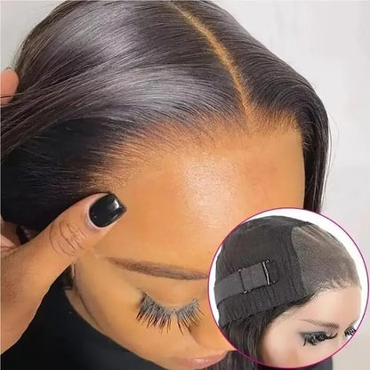 Wear And Go Straight Glueless Wigs Human Hair 4x4 Lace Closure Straight Lace Front Wigs No Glue Lace Front Human Hair For Women Badiee Stylez