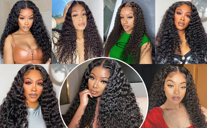 Deep Curly Wear and Go Glueless Wigs Lace Front Wigs Human Hair for Women Transparent 4x4 Glueless Lace Closure Wigs Curly Hair Badiee Stylez