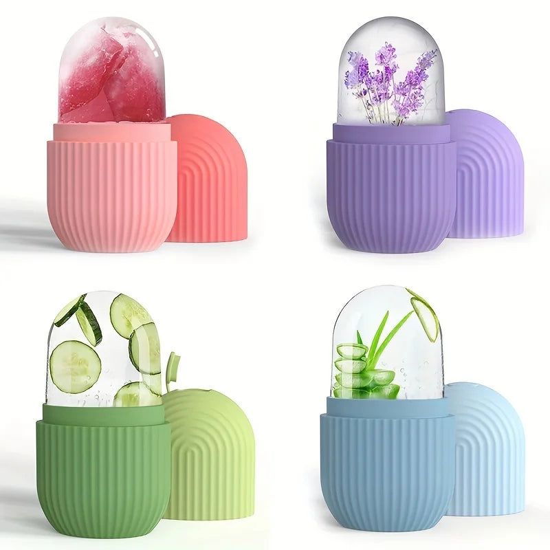 Silicone Cube Tray Shape Face Facial Ice Roller Massage Face Massage Roller Frozen Facial Reusable Ice Face Roller Skincare Tool Badiee Stylez