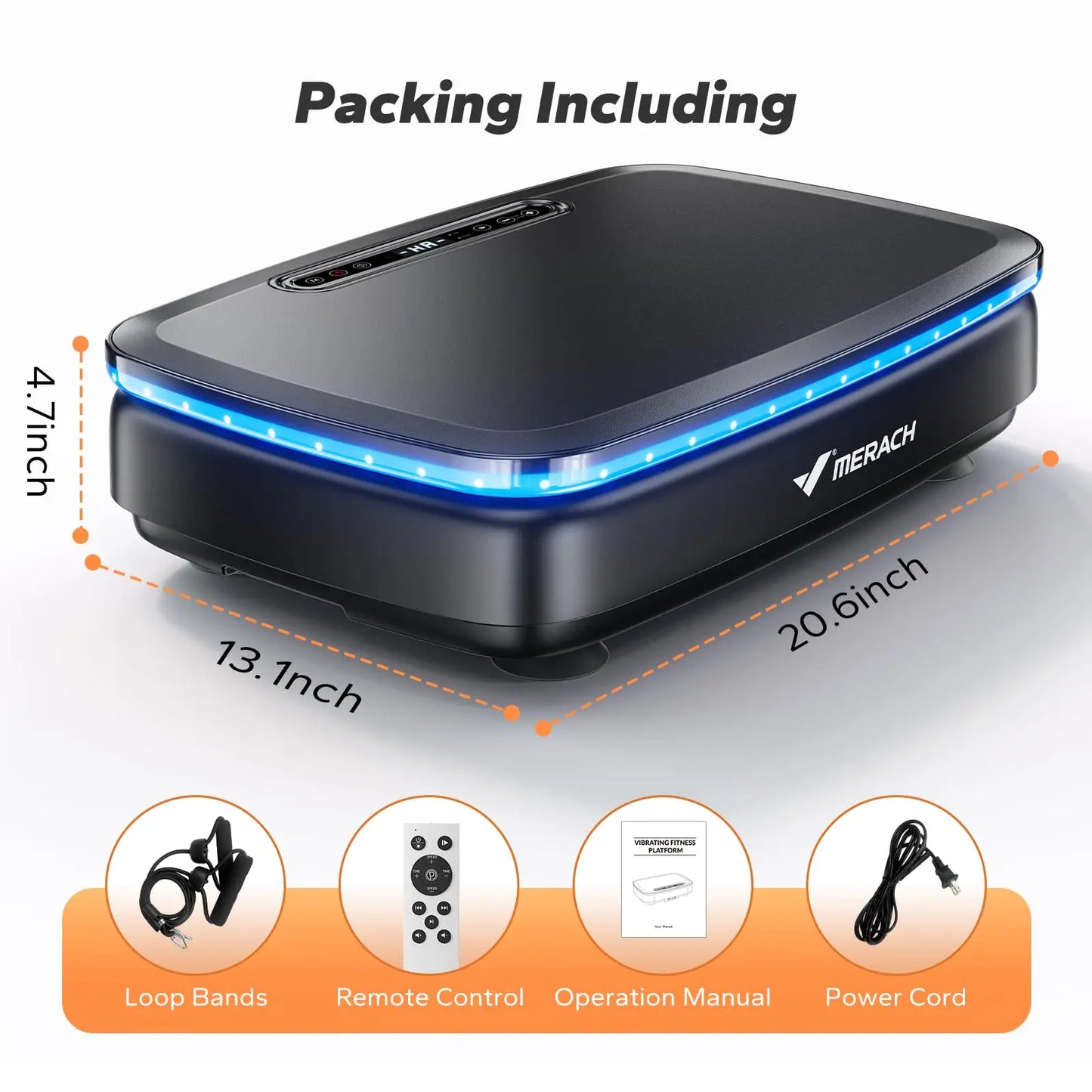 MERACH Vibration Plate Exercise Machine with Light Whole Body Workout Power Vibrate Platform Vibration Plate Lymphatic Drainage 2439B1 LIGHT United States