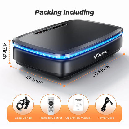 MERACH Vibration Plate Exercise Machine with Light Whole Body Workout Power Vibrate Platform Vibration Plate Lymphatic Drainage 2439B1 LIGHT United States