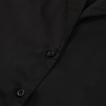 NHKDSASA Oversized Satin Silk Sleepwear Low Cut Sexy Pajamas For Women Single-Breasted Long Sleeves Wide Leg Pants Trouser Suits