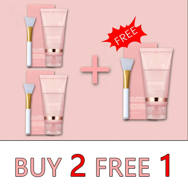 5PC Korean Collagen Wrapping Peel Off Facial Mask Elasticity Hydration Reduces Sagging Dullness Hydrolyzed Collagen Skin Care Buy 2 Free 1