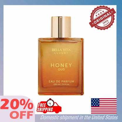 100ML Original Bella Vita Luxury Honey Oud Eau De Parfum Arabian Women's Perfume Cologne Long-Lasting Unisex Fragrance Makeup Badiee Stylez