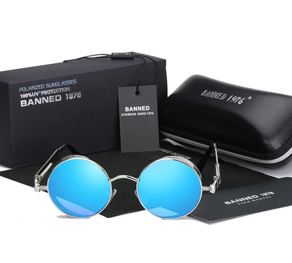 2022 HD Polarized Round Metal Sunglasses UV400 Men's Sun glasses Feminin Women's Vintage Gafas De Sol Metal Goggles With box