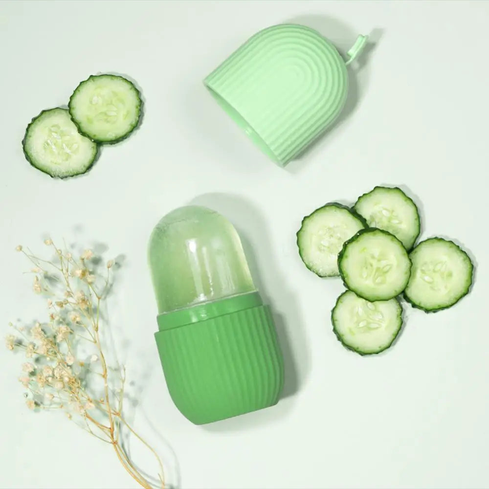 Silicone Cube Tray Shape Face Facial Ice Roller Massage Face Massage Roller Frozen Facial Reusable Ice Face Roller Skincare Tool Badiee Stylez