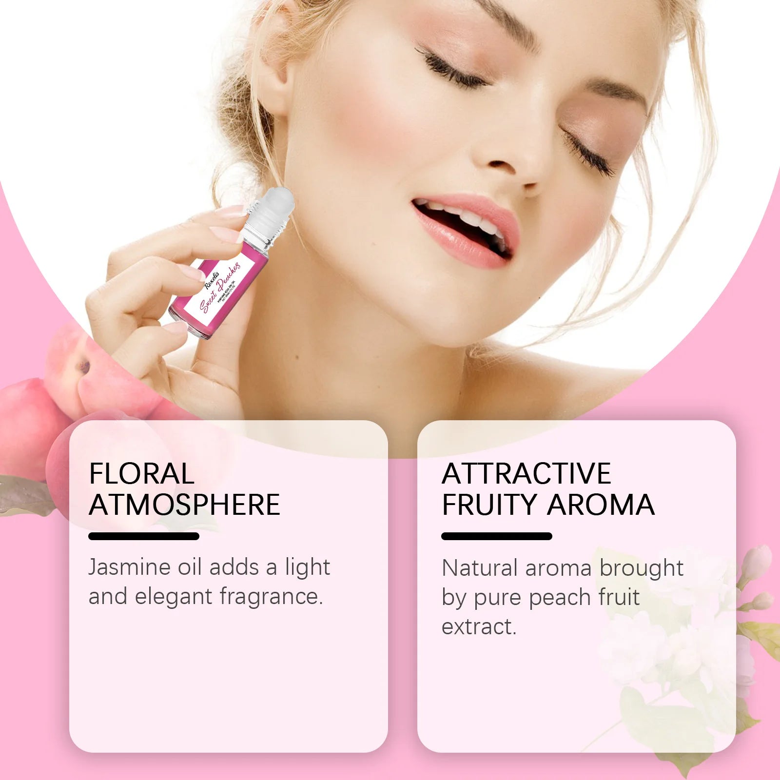 Roxelis 30ml Pheromone Perfume Roller Ball Long Lasting Peach Fragrance Oil Armpit Odor Remover Dating Scent Charming Perfume Badiee Stylez