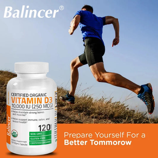 Vitamin D3 10000 IU for Immune Support Healthy Muscle Function and Bone Health High Potency Organic Non-GMO Vitamin D Supplement
