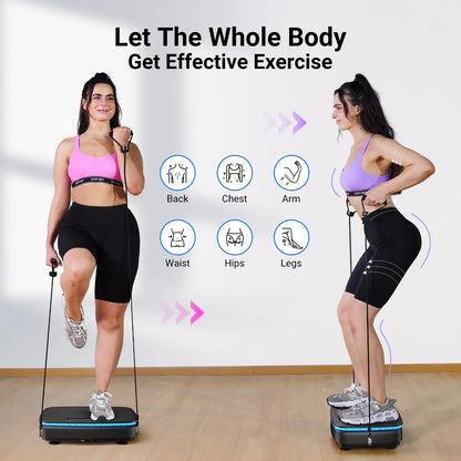 MERACH Vibration Plate Exercise Machine with Light Whole Body Workout Power Vibrate Platform Vibration Plate Lymphatic Drainage