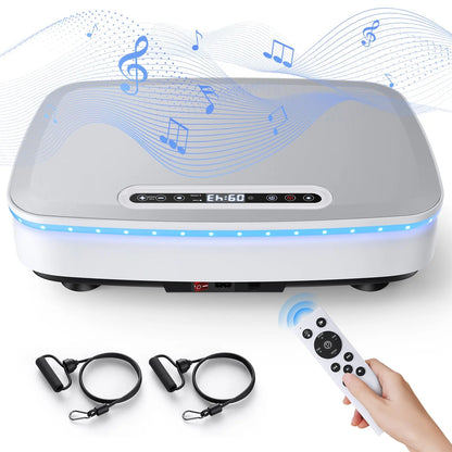 MERACH Vibration Plate Exercise Machine with Light Whole Body Workout Power Vibrate Platform Vibration Plate Lymphatic Drainage