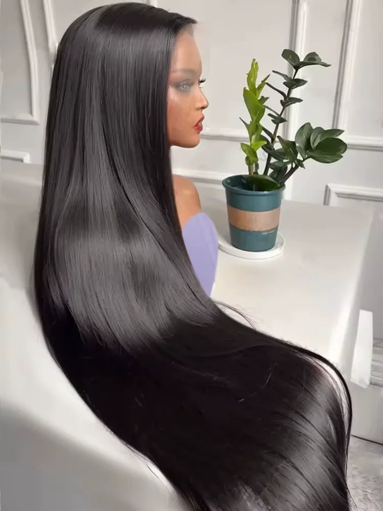 Bone Straight Wigs Human Hair 13x6 HD Lace Frontal Wig 30 32Inch 100%  Lace Front Wig 5x5 Closure Glueless Natural For Women Badiee Stylez