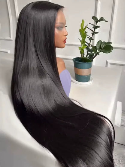 Bone Straight Wigs Human Hair 13x6 HD Lace Frontal Wig 30 32Inch 100%  Lace Front Wig 5x5 Closure Glueless Natural For Women Badiee Stylez