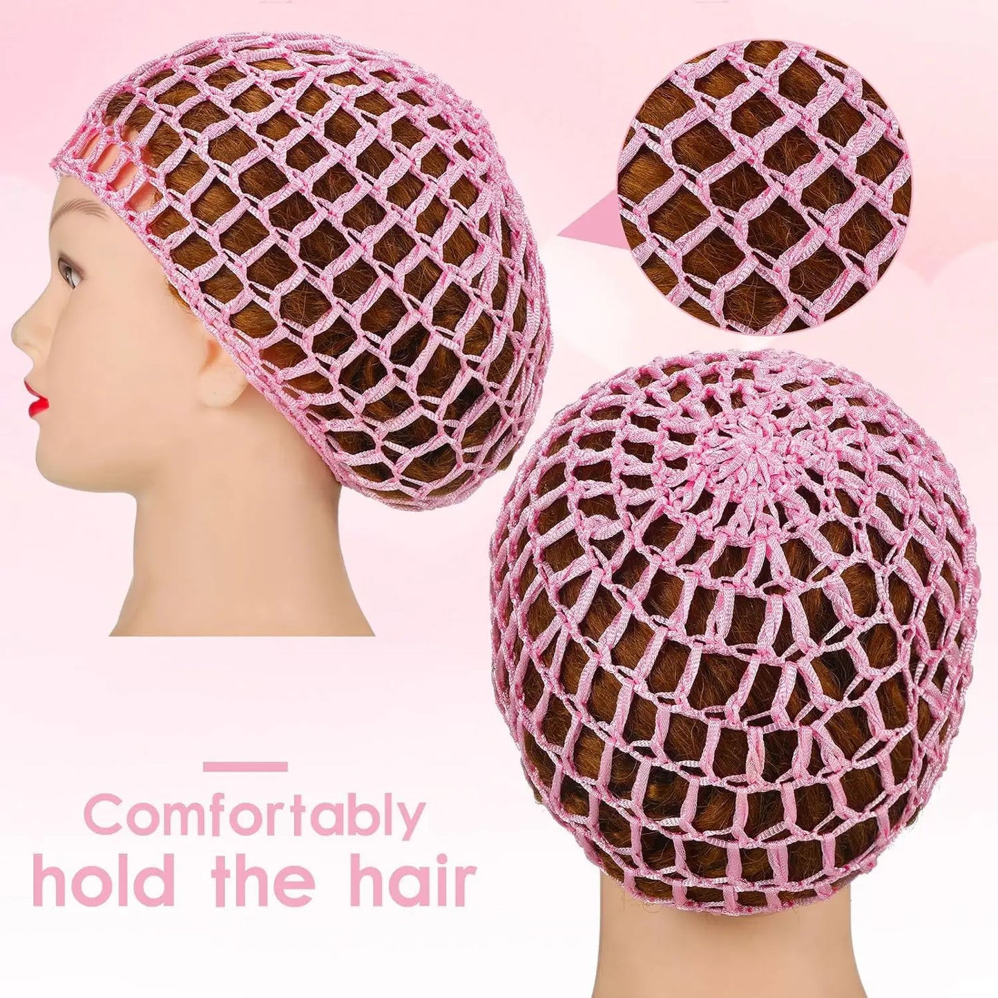 Hollow casual outdoor knitted hat design all-match hair accessories hair scarf hair net head cover head hat pinkblack sleep wash Badiee Stylez